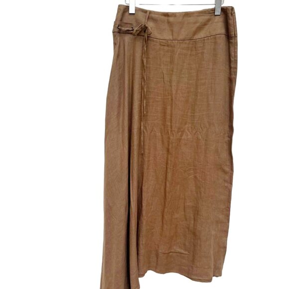Vintage Sarah Pacini Skirt Khaki Elastic Skirt Womens Skirt / Side slit - Picture 2 of 5